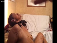 Lovely grandma has to eat crap of her naughty grandson